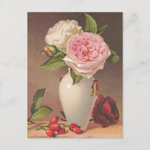 Cartão Postal Rosas Vintage