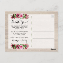 Cartão Postal Rosas Vintage Desgastadas Casamento Rústico Obriga