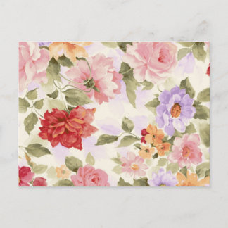 Cartão Postal Rosas Vintage Watercolor