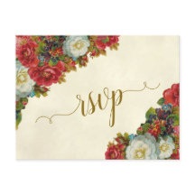 Rosas Vitorianas Casamento Elegante de Outono RSVP
