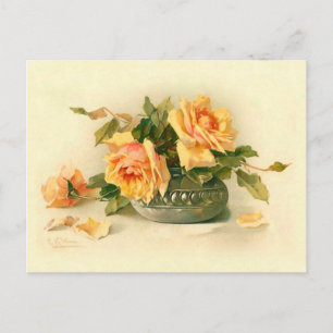 Cartão Postal Rosas vitorianos espantosos em Bowl Catherine Klei