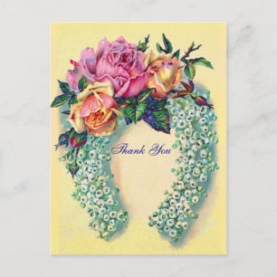 Cartão Postal Rosas Vitorianos Obrigado Cartão-Postal