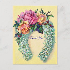 Cartão Postal Rosas Vitorianos Obrigado Cartão-Postal