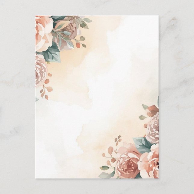 Cartão Postal Rose Water Color (Frente)