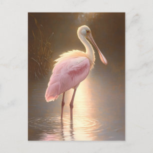 Cartão Postal Roseate Spoonbill