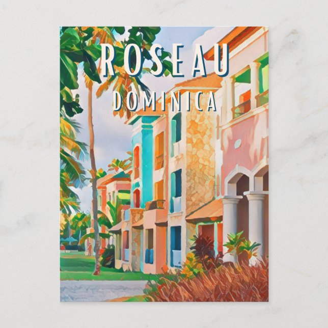 Cartão Postal Roseau, la ville tropicale de la Dominique (Frente)