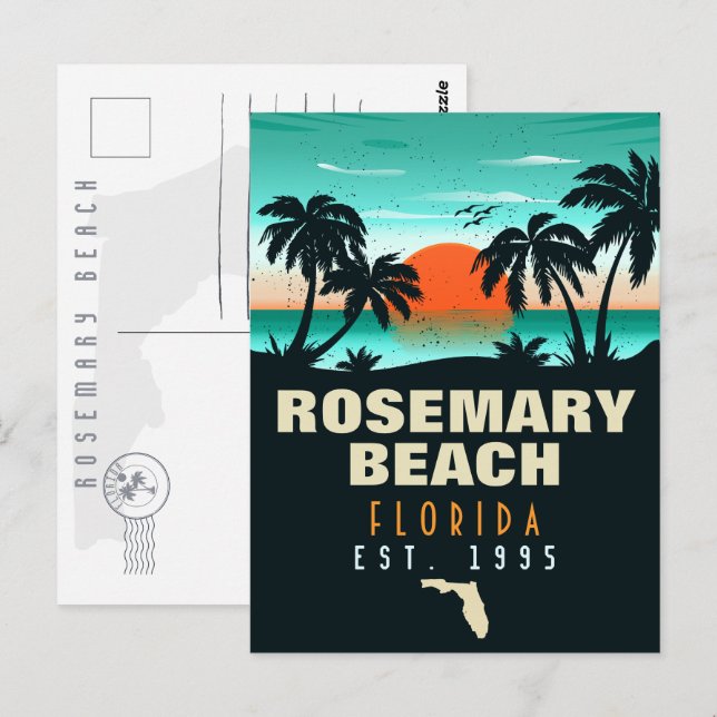 Cartão Postal Rosemary Beach Flórida Retro Sunset 80 (Frente/Verso)