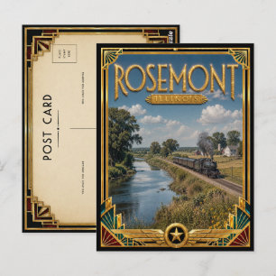 Cartão Postal Rosemont Illinois Arte Antiga Deco Idade Dourada