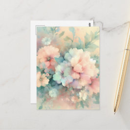 Cartão Postal Roses Vintages Pastel