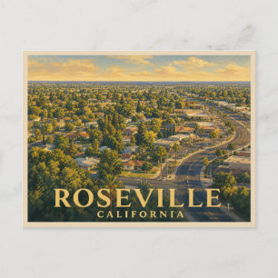 Cartão Postal Roseville Califórnia Viagem Vintage