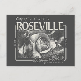 CARTÃO POSTAL ROSEVILLE CALIFÓRNIA VINTAGE - CIDADE DE ROSEVILLE