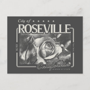 CARTÃO POSTAL ROSEVILLE CALIFÓRNIA VINTAGE - CIDADE DE ROSEVILLE