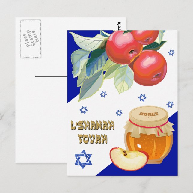 Cartão Postal Rosh Hashanah | Ano Novo Judaico (Frente/Verso)