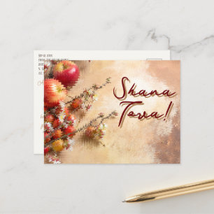 Cartão Postal Rosh hashanah Holiday Bonito Wavy Jewish, ano novo