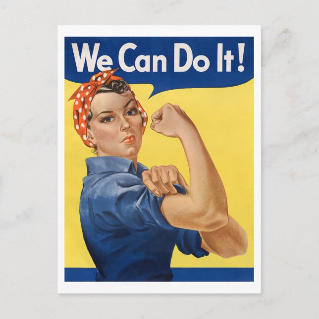 Cartão Postal Rosie, a Vintage Riveter (Frente)