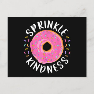 Cartão Postal Rosquinha Sprinkle Kindness Meninas Engraçadas Mul