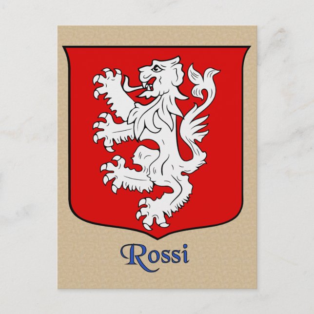 Cartão Postal Rossi Família Heraldic Shield (Frente)