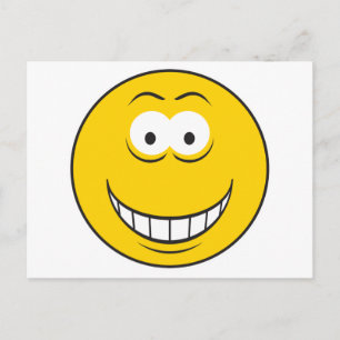Cartão Postal Rosto Amarelo Sorridente