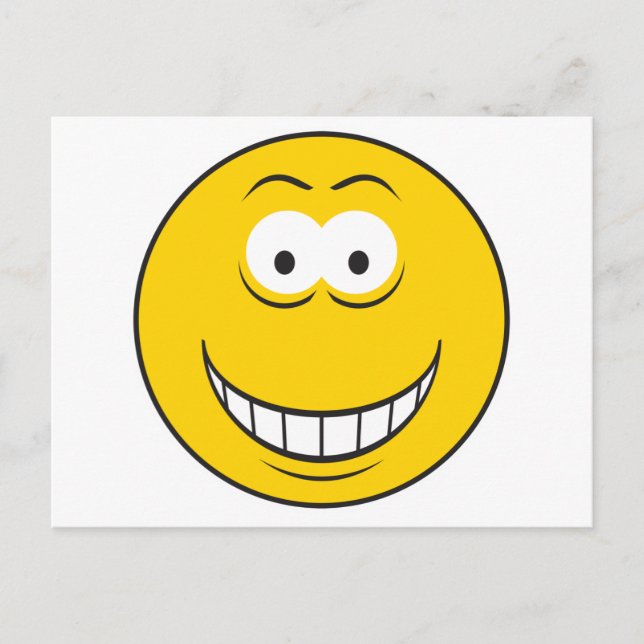 Cartão Postal Rosto Amarelo Sorridente (Frente)
