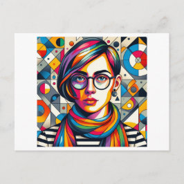 Cartão Postal Rosto Colorido