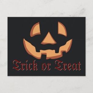 Cartão Postal Rosto de abóbora para o Halloween