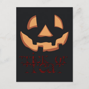 Cartão Postal Rosto de abóbora para o Halloween