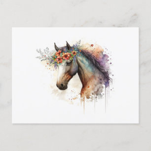 Cartão Postal Rosto de cavalo com coroa