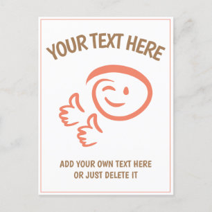 Cartão Postal Rosto de Emoji Piscando Duas Polegares Acima. Dood