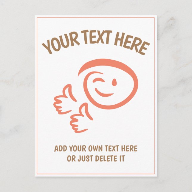 Cartão Postal Rosto de Emoji Piscando Duas Polegares Acima. Dood (Frente)