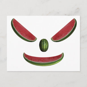 Cartão Postal Rosto de Melancia Sorridente