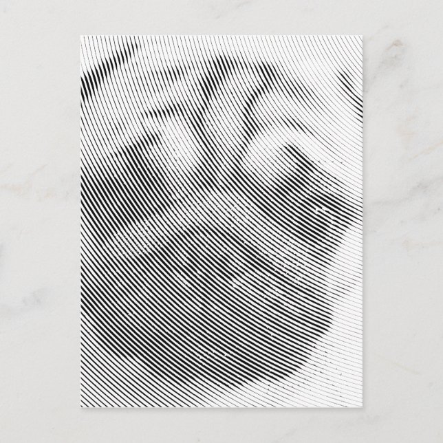 Cartão Postal Rosto de Pug (Frente)
