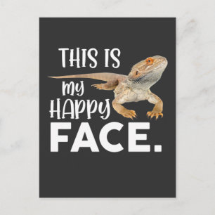 Cartão Postal Rosto Engraçado de Dragão Barbudo Humor Animal