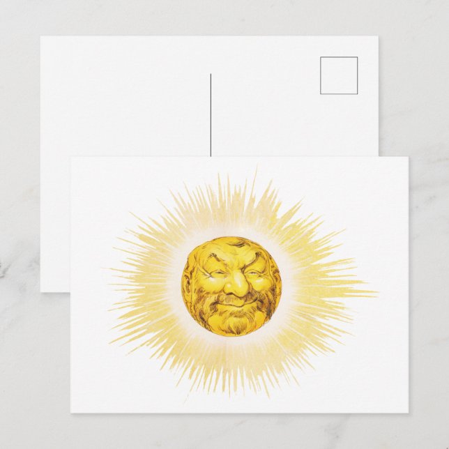 Cartão Postal Rosto feliz Sol (Frente/Verso)