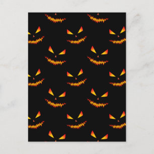 Cartão Postal Rosto legal e assustador de Jack O'Lantern no padr