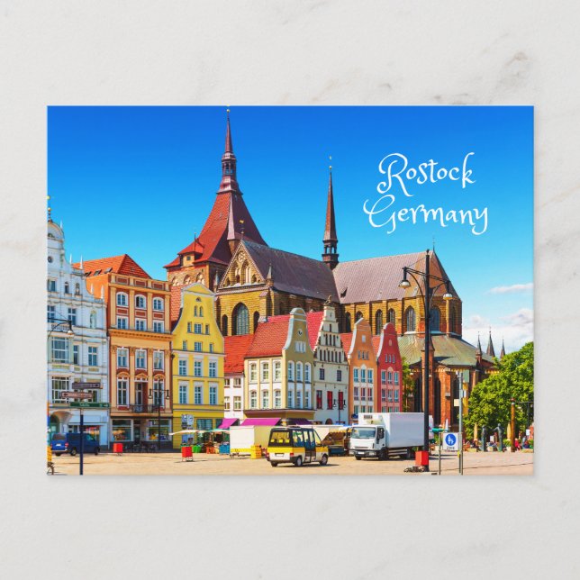 Cartão Postal Rostock, Alemanha Imóveis Históricos Ver (Frente)
