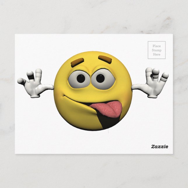 Cartão Postal Rostos engraçados amarelos emoticados ou (Verso)