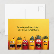 Rostos Engraçados de Frutas de Aniversário