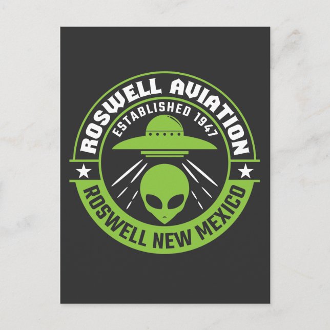 Cartão Postal Roswell Aviation Criada Em 1947 (Frente)