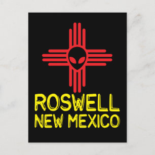Cartão Postal Roswell Novo México Cabeça de Alienígena Zia
