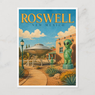 Cartão Postal Roswell Novo México Distrito Alien GeoSaga
