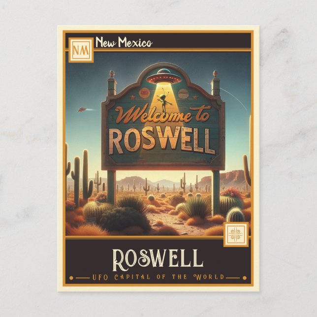 Cartão Postal Roswell, Novo México | Vintage (Frente)