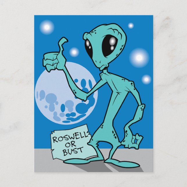 Cartão Postal Roswell Ou Bust (Frente)