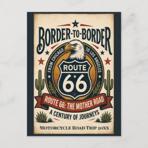 Cartão Postal Rota 66 Americana Personalizada de Borda a Borda V