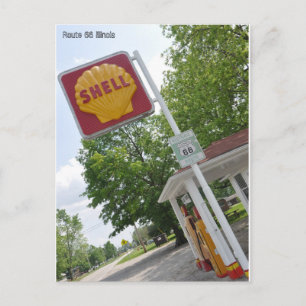 Cartão Postal Rota 66 da antiga estação de gasolina