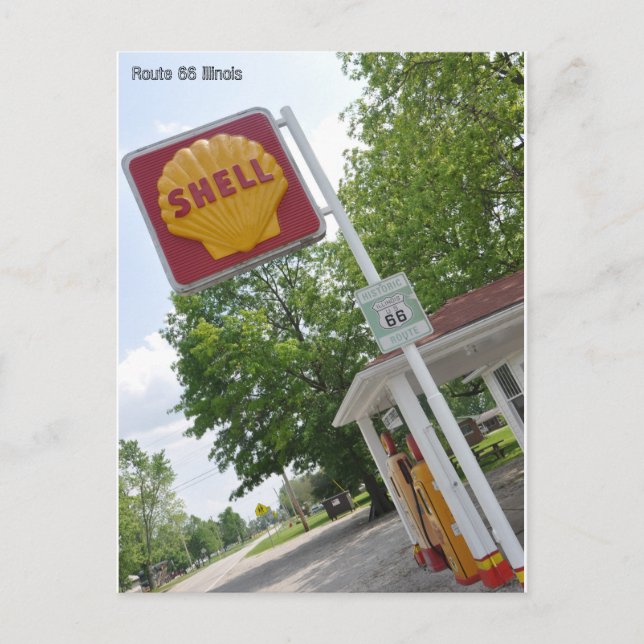 Cartão Postal Rota 66 da antiga estação de gasolina (Frente)