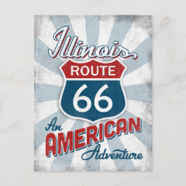 Cartão Postal Rota 66 Illinois Vintage América