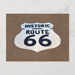 Cartão Postal Rota 66 - Sinal de Pavement, Springfield, Illinois