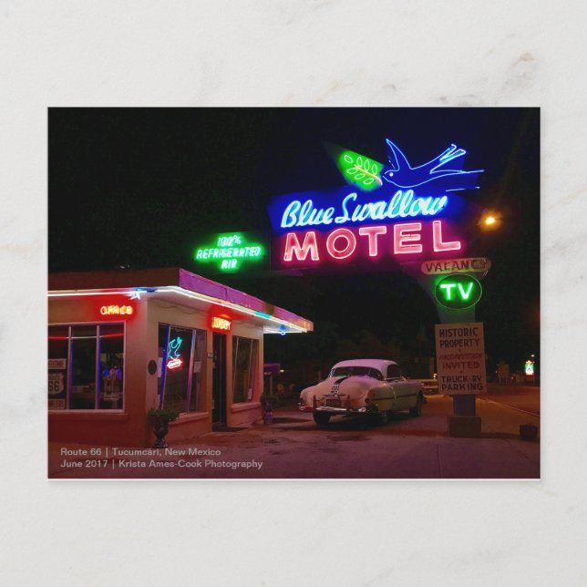 Cartão Postal Rota 66: Tucumcari, Novo México (Frente)