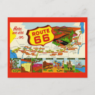 Cartão Postal Rota 66 Vintage