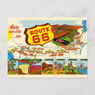 Cartão Postal Rota 66 Vintage